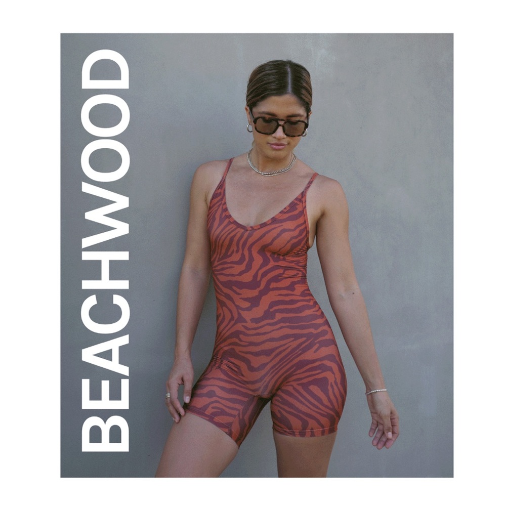 Skatie x Rocky Barnes Sydne Bodysuit Jumper in Beachwood Tiger Print
